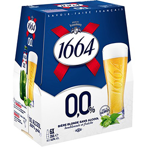 Bière sans alcool blonde 1664 25clx6